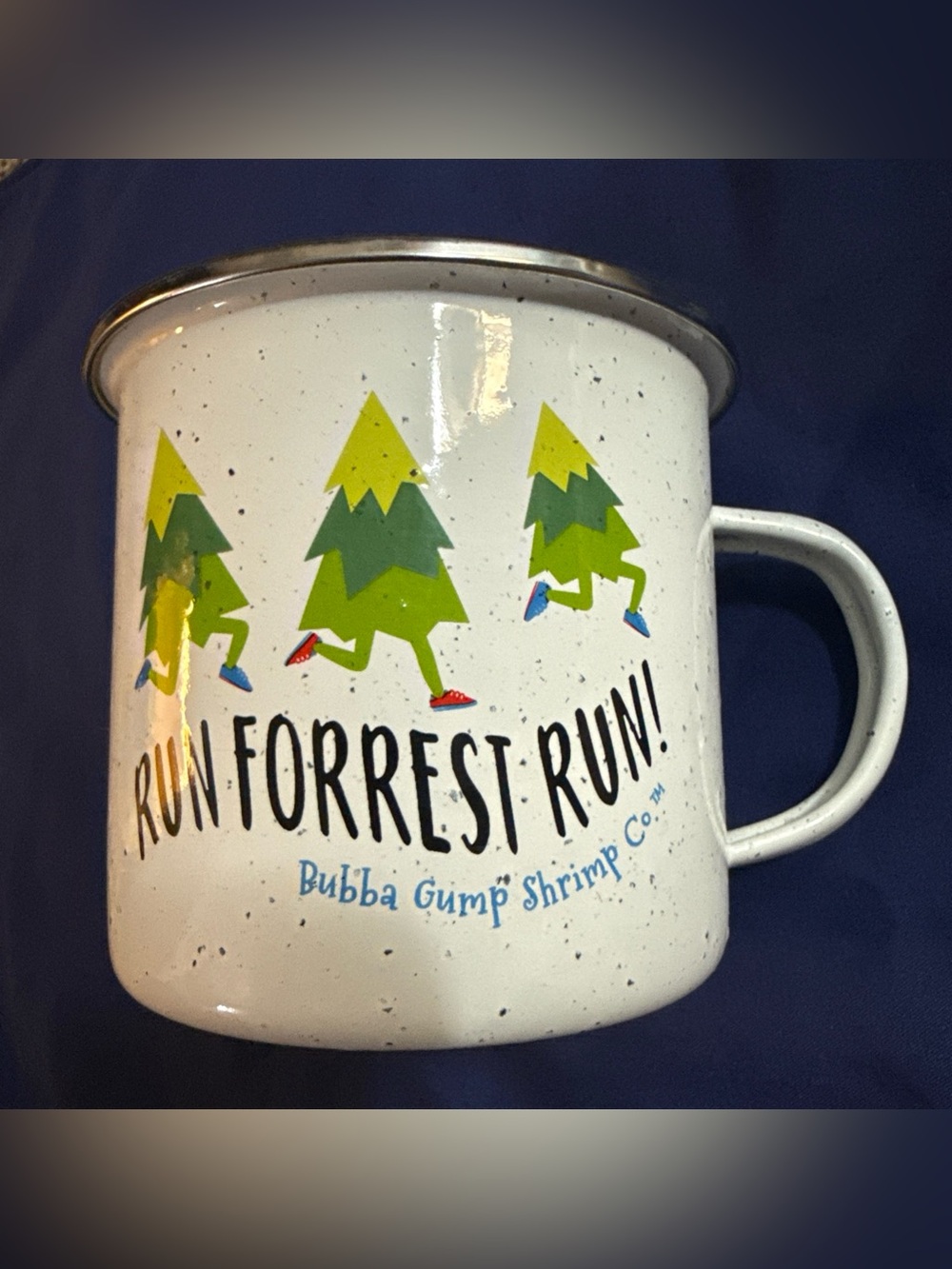 Bubba Gump Shrimp Co Run Forrest Run Metal Enamelware Camp Style Coffee Mug
